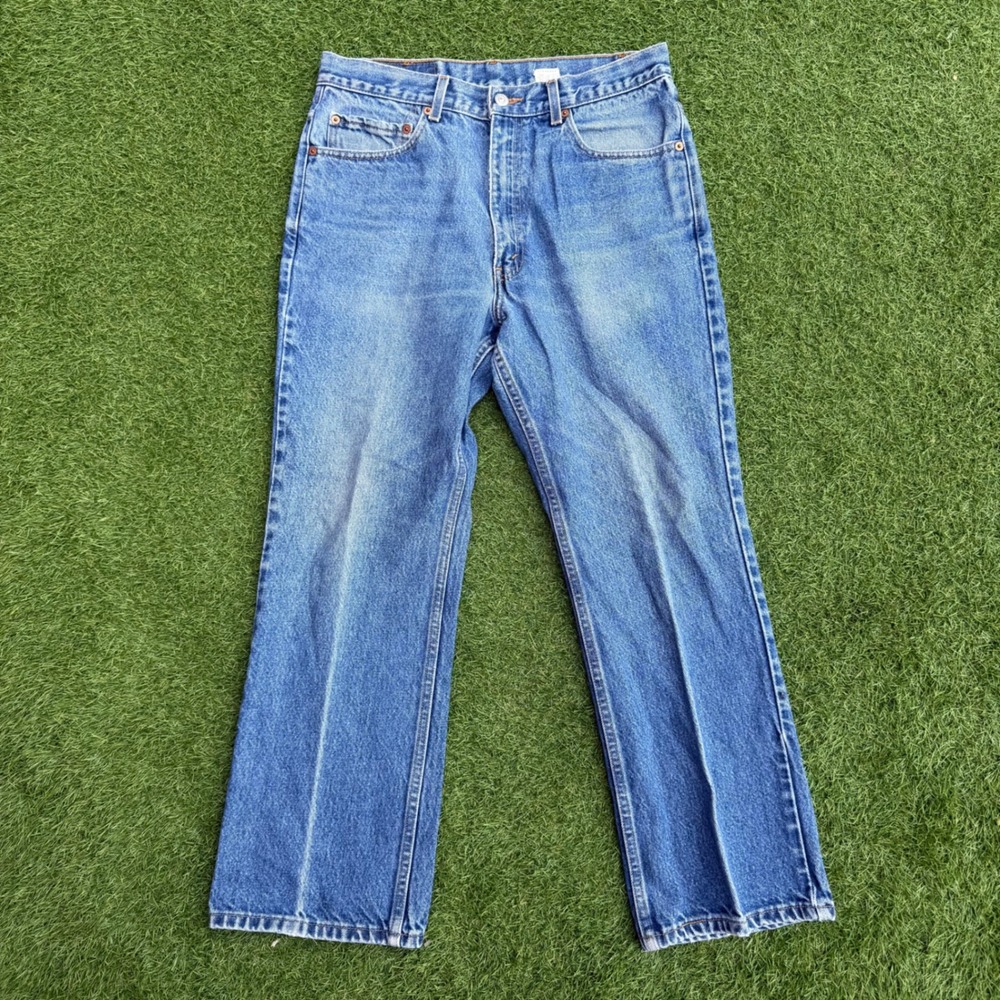 Vintage Levis 517 Boot Cut Jeans Mens 34x29 Blue Denim 0800 Made in Mexico